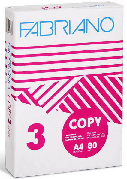 FABRIANO Ramette 500 feuilles Blanc COPY 3 OFFICE A4 80G CIE 147