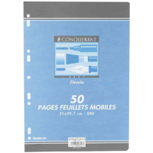 Feuilles simples blanches - Format A4 21 x 29,7 cm - 200 pages