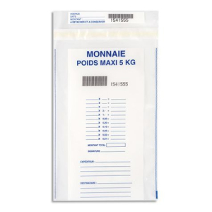 LOT DE 100 SACHETS DE SÉCURITÉ POUR MONNAIE